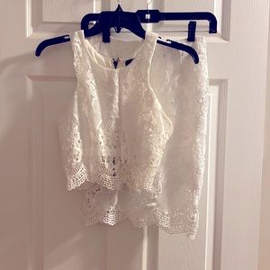 Double Time Ivory Lace Two-Piece Dress